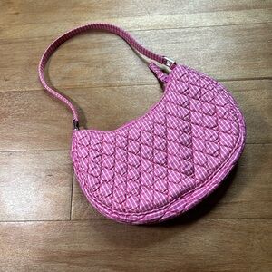 Vera Bradley hobo pink checkered bag perfect condition only used once 100% Silk